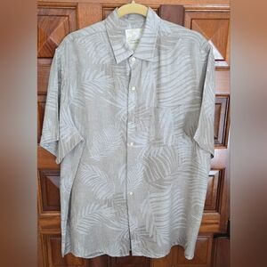 Tasso Elba Island Men's Gray Palm Print Shirt